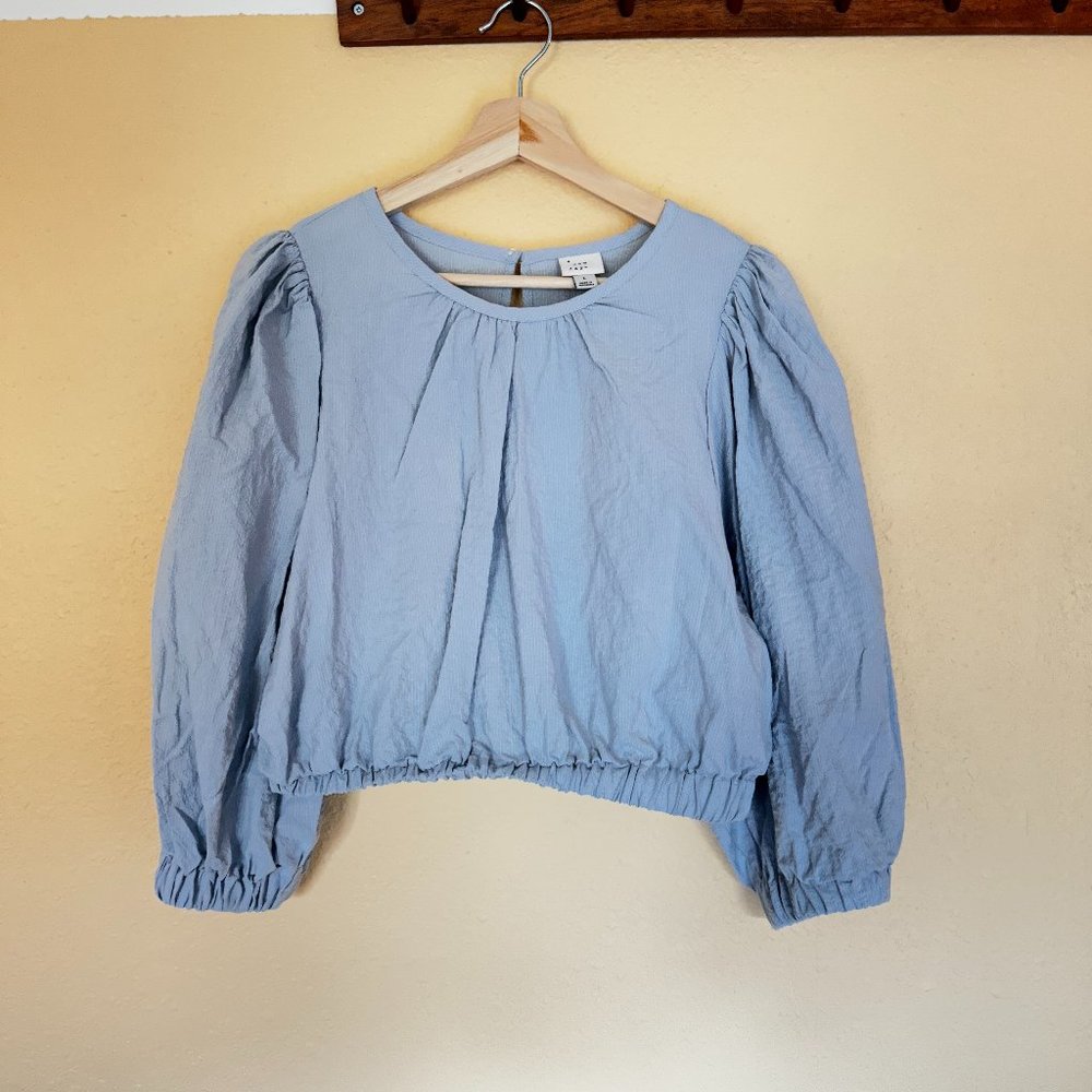 Cute Blue Blouse, Balloon Sleeves